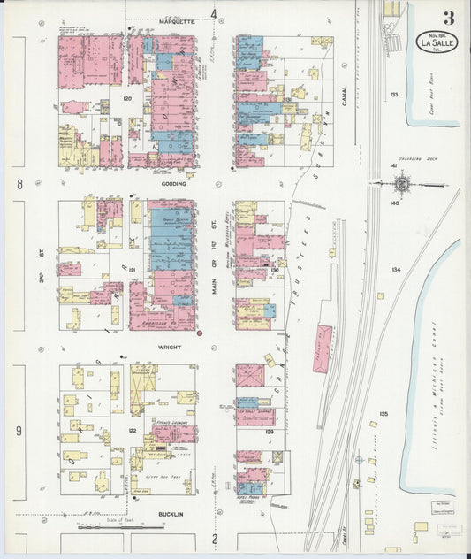 Sanborn Fire Insurance Map from La Salle, La Salle County, Illinois (1911), Sheet #0003 - Historic Sanborn Fire Insurance Map Print, vintage old map wall art, antique decor, genealogy gift, Illinois Illinois map