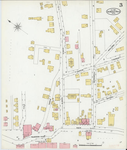 Sanborn Fire Insurance Map from South Hadley Falls, Hampshire County, Massachusetts (1905), Sheet #0003 - Complete Map Set gallery image, historic Sanborn map, vintage wall art, Massachusetts Massachusetts