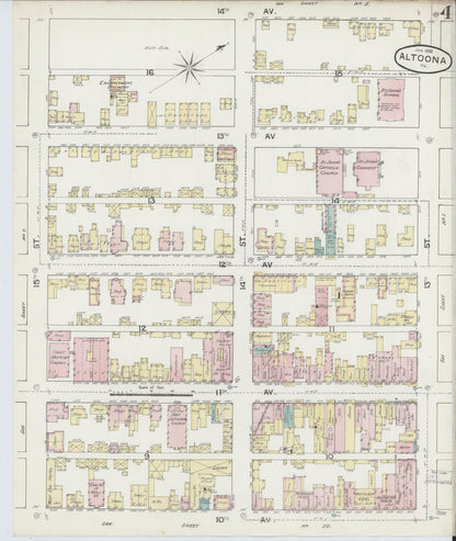 Sanborn Fire Insurance Map from Altoona, Blair County, Pennsylvania (1888), Sheet #0004 - Complete Map Set gallery image, historic Sanborn map, vintage wall art, Pennsylvania Pennsylvania