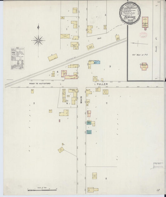 Sanborn Fire Insurance Map from Rubicon, Dodge County, Wisconsin (1894), Sheet #0001 - Historic Sanborn Fire Insurance Map Print, vintage old map wall art, antique decor, genealogy gift, Wisconsin Wisconsin map