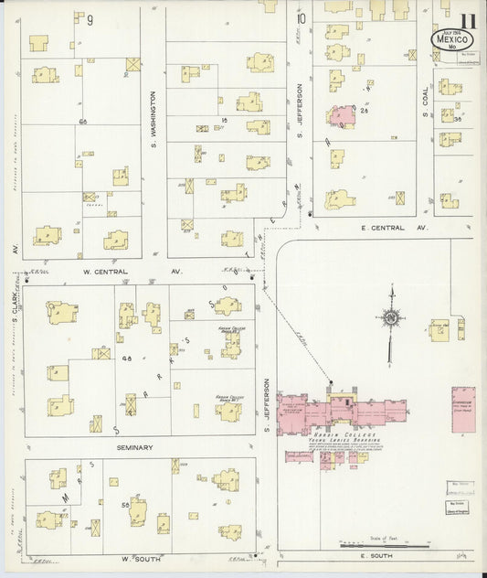 Sanborn Fire Insurance Map from Mexico, Audrain County, Missouri (1914), Sheet #0011 - Historic Sanborn Fire Insurance Map Print, vintage old map wall art, antique decor, genealogy gift, Missouri Missouri map