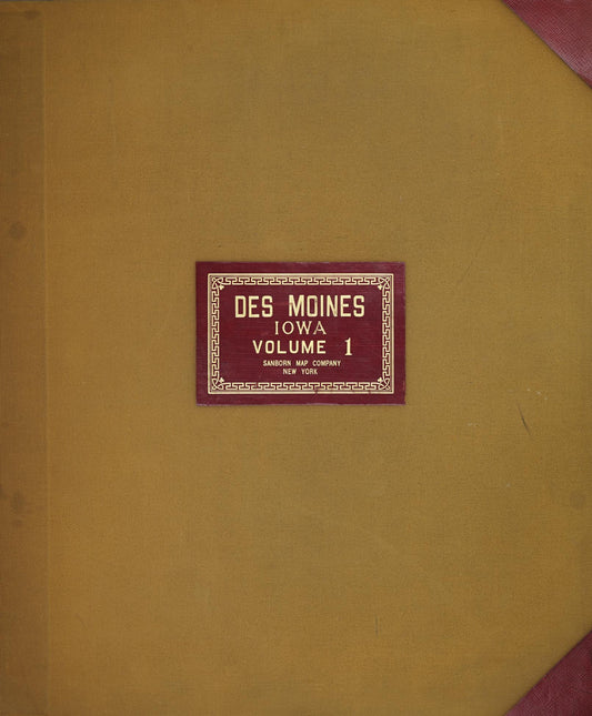 Sanborn Fire Insurance Map from Des Moines, Polk County, Iowa (1950), Sheet #0001 - Historic Sanborn Fire Insurance Map Print, vintage old map wall art