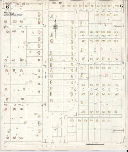 Sanborn Fire Insurance Map from Bethany, Oklahoma County, Oklahoma (1942), Sheet #0006 - Complete Map Set gallery image, historic Sanborn map, vintage wall art, Bethany Oklahoma