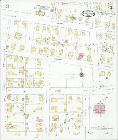 Sanborn Fire Insurance Map from Fort Recovery, Mercer County, Ohio (1927), Sheet #0003 - Historic Sanborn Fire Insurance Map Print, vintage old map wall art, antique decor, genealogy gift, Ohio Ohio map