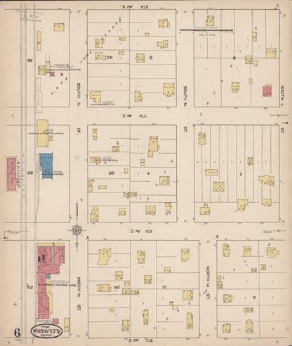 Sanborn Fire Insurance Map from Alexandria, Douglas County, Minnesota (1922), Sheet #0009 - Historic Sanborn Fire Insurance Map Print, vintage old map wall art, antique decor, genealogy gift, Minnesota Minnesota map