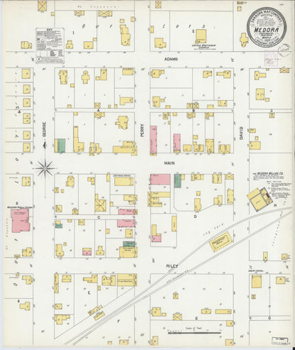 Sanborn Fire Insurance Map from Medora, Jackson County, Indiana (1902), Sheet #0001 - Historic Sanborn Fire Insurance Map Print, vintage old map wall art, antique decor, genealogy gift, Indiana Indiana map