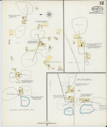 Sanborn Fire Insurance Map from Webb City, Jasper County, Missouri (1893), Sheet #0012 - Complete Map Set gallery image, historic Sanborn map, vintage wall art, Missouri Missouri