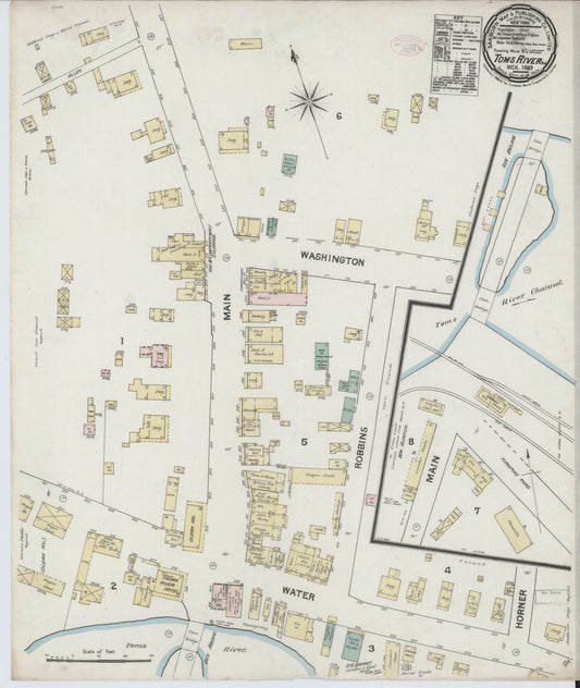 Sanborn Fire Insurance Map from Toms River, Ocean County, New Jersey. (1889) – Historic Sanborn Fire Insurance Map Print