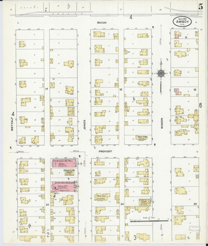 Sanborn Fire Insurance Map from Amboy, Lee County, Illinois (1910), Sheet #0005 - Complete Map Set gallery image, historic Sanborn map, vintage wall art, Illinois Illinois