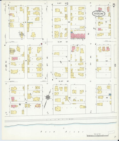 Sanborn Fire Insurance Map from Sterling, Whiteside County, Illinois (1910), Sheet #0007 - Complete Map Set gallery image, historic Sanborn map, vintage wall art, Illinois Illinois