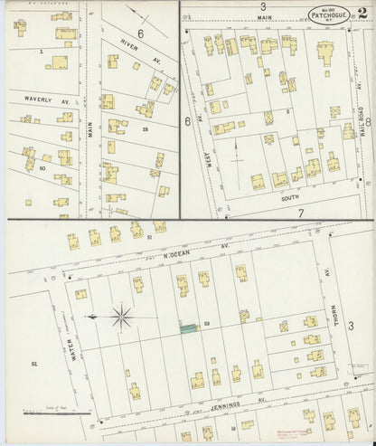 Sanborn Fire Insurance Map from Patchogue, Suffolk County, New York (1897), Sheet #0002 - Complete Map Set gallery image, historic Sanborn map, vintage wall art, New York New York