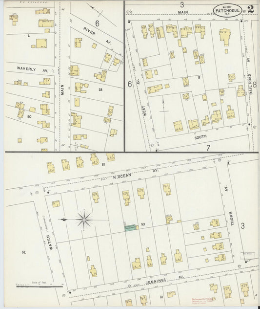 Sanborn Fire Insurance Map from Patchogue, Suffolk County, New York (1897), Sheet #0002 - Complete Map Set gallery image, historic Sanborn map, vintage wall art, New York New York