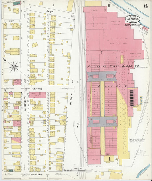 Sanborn Fire Insurance Map from Tarentum, Allegheny County, Pennsylvania (1909), Sheet #0006 - Historic Sanborn Fire Insurance Map Print, vintage old map wall art, antique decor, genealogy gift, Pennsylvania Pennsylvania map