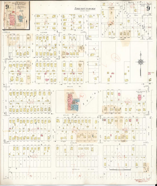Sanborn Fire Insurance Map from Perry, Dallas County, Iowa (1947), Sheet #0009 - Historic Sanborn Fire Insurance Map Print, vintage old map wall art