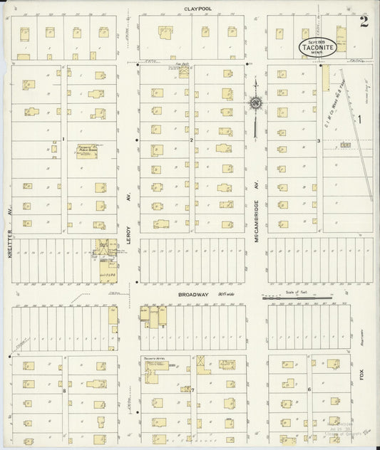 Sanborn Fire Insurance Map from Taconite, Ltasca County, Minnesota (1909), Sheet #0002 - Historic Sanborn Fire Insurance Map Print, vintage old map wall art, antique decor, genealogy gift, Minnesota Minnesota map