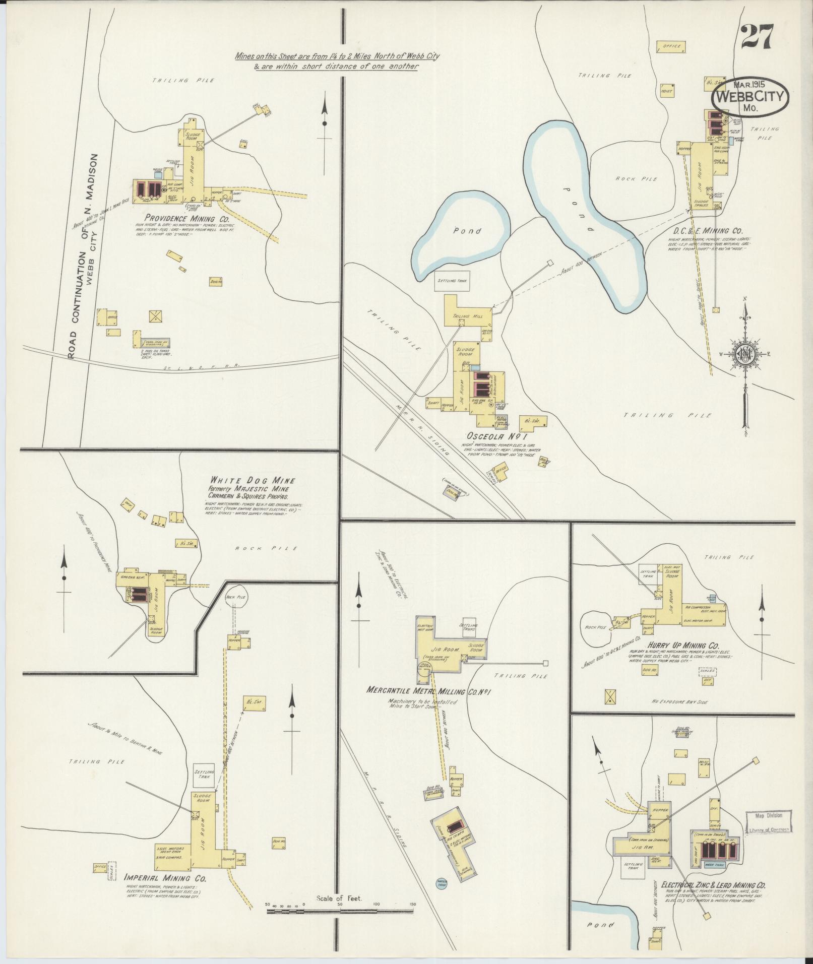 Sanborn Fire Insurance Map from Webb City, Jasper County, Missouri (1915), Sheet #0027 - Complete Map Set gallery image, historic Sanborn map, vintage wall art, Missouri Missouri