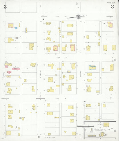 Sanborn Fire Insurance Map from Minco, Grady County, Oklahoma (1947), Sheet #0003 - Complete Map Set gallery image, historic Sanborn map, vintage wall art, Oklahoma Oklahoma