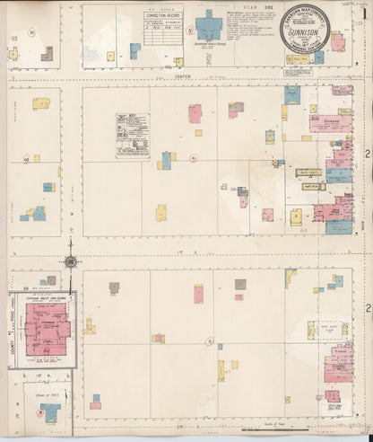 Sanborn Fire Insurance Map from Gunnison, Sanpette County, Utah (1931), Sheet #0001 - Complete Map Set gallery image, historic Sanborn map, vintage wall art, Utah Utah