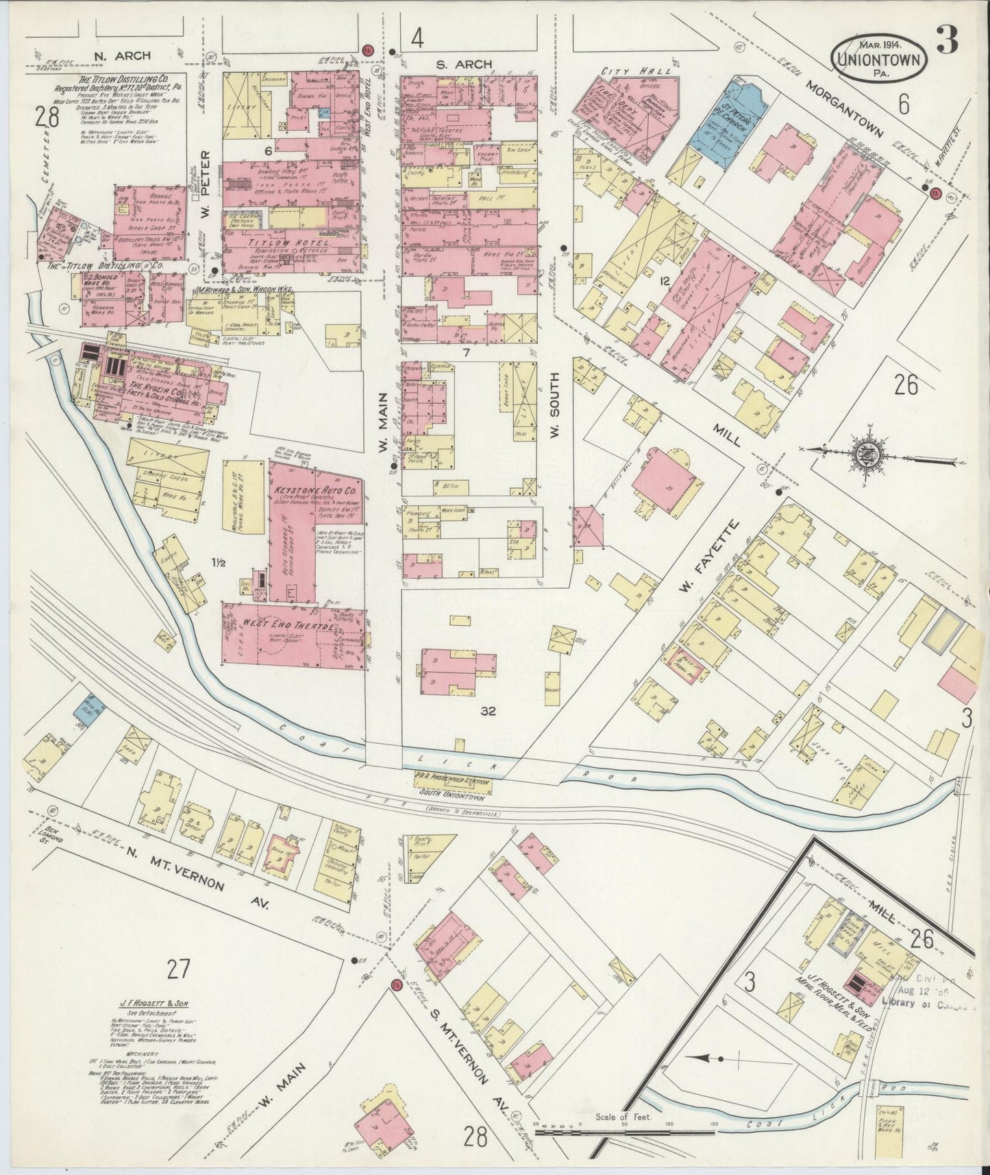Sanborn Fire Insurance Map from Uniontown, Fayette County, Pennsylvania (1914), Sheet #0003 - Complete Map Set gallery image, historic Sanborn map, vintage wall art, Pennsylvania Pennsylvania