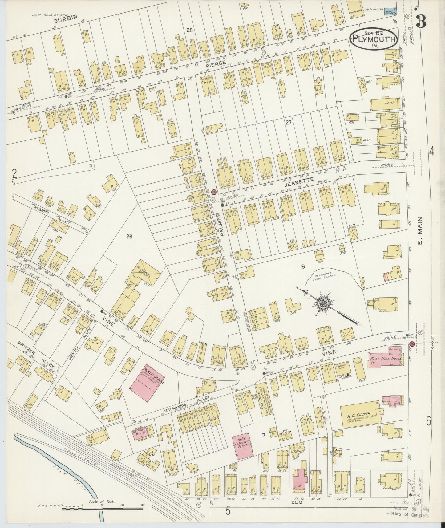 Sanborn Fire Insurance Map from Plymouth, Luzerne County, Pennsylvania (1912), Sheet #0003 - Complete Map Set gallery image, historic Sanborn map, vintage wall art, Pennsylvania Pennsylvania