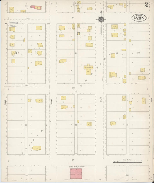 Sanborn Fire Insurance Map from Lusk, Niobrara County, Wyoming (1912), Sheet #0002 - Historic Sanborn Fire Insurance Map Print, vintage old map wall art, antique decor, genealogy gift, Wyoming Wyoming map