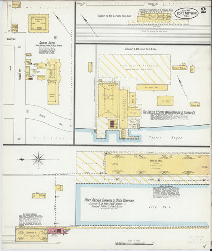Sanborn Fire Insurance Map from Port Arthur, Jefferson County, Texas (1900), Sheet #0002 - Complete Map Set gallery image, historic Sanborn map, vintage wall art, Texas Texas