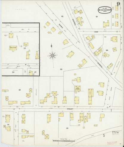 Sanborn Fire Insurance Map from Winchendon, Worcester County, Massachusetts (1896), Sheet #0009 - Complete Map Set gallery image, historic Sanborn map, vintage wall art, Massachusetts Massachusetts