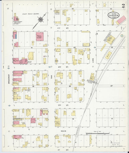 Sanborn Fire Insurance Map from Carver, Carver County, Minnesota (1910), Sheet #0002 - Historic Sanborn Fire Insurance Map Print, vintage old map wall art, antique decor, genealogy gift, Minnesota Minnesota map