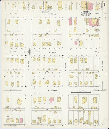 Sanborn Fire Insurance Map from Wymore, Gage County, Nebraska (1912), Sheet #0004 - Complete Map Set gallery image, historic Sanborn map, vintage wall art, Nebraska Nebraska