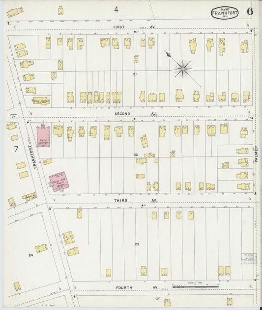 Sanborn Fire Insurance Map from Frankfort, Herkimer County, New York (1897), Sheet #0006 - Historic Sanborn Fire Insurance Map Print, vintage old map wall art, antique decor, genealogy gift, New York New York map