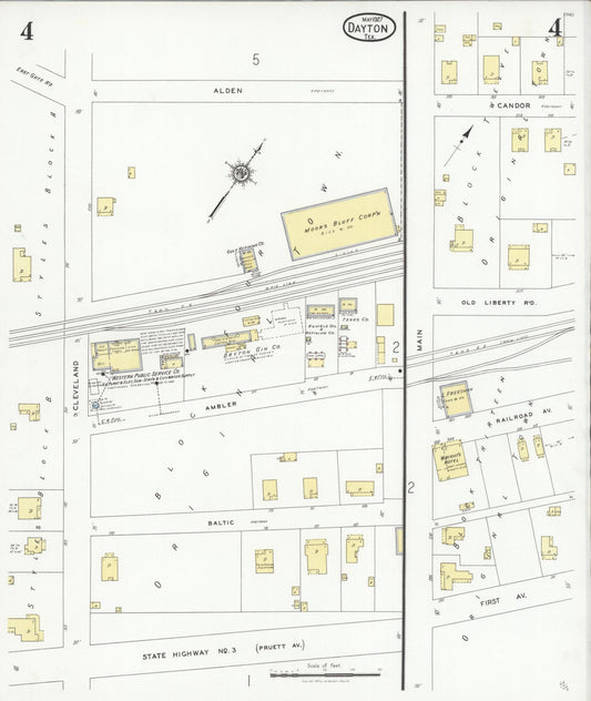 Sanborn Fire Insurance Map from Dayton, Liberty County, Texas (1927), Sheet #0004 - Historic Sanborn Fire Insurance Map Print, vintage old map wall art, antique decor, genealogy gift, Texas Texas map