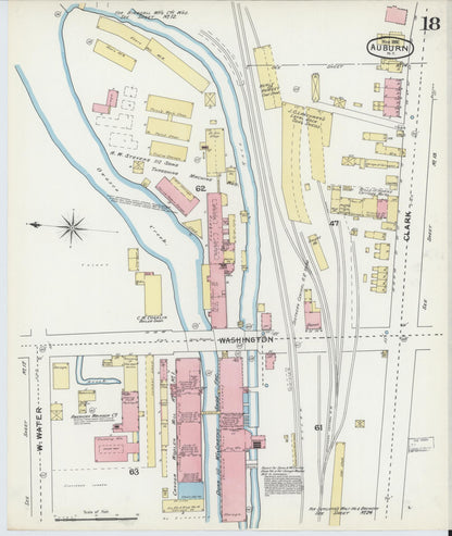 Sanborn Fire Insurance Map from Auburn, Cayuga County, New York (1892), Sheet #0018 - Complete Map Set gallery image, historic Sanborn map, vintage wall art, New York New York