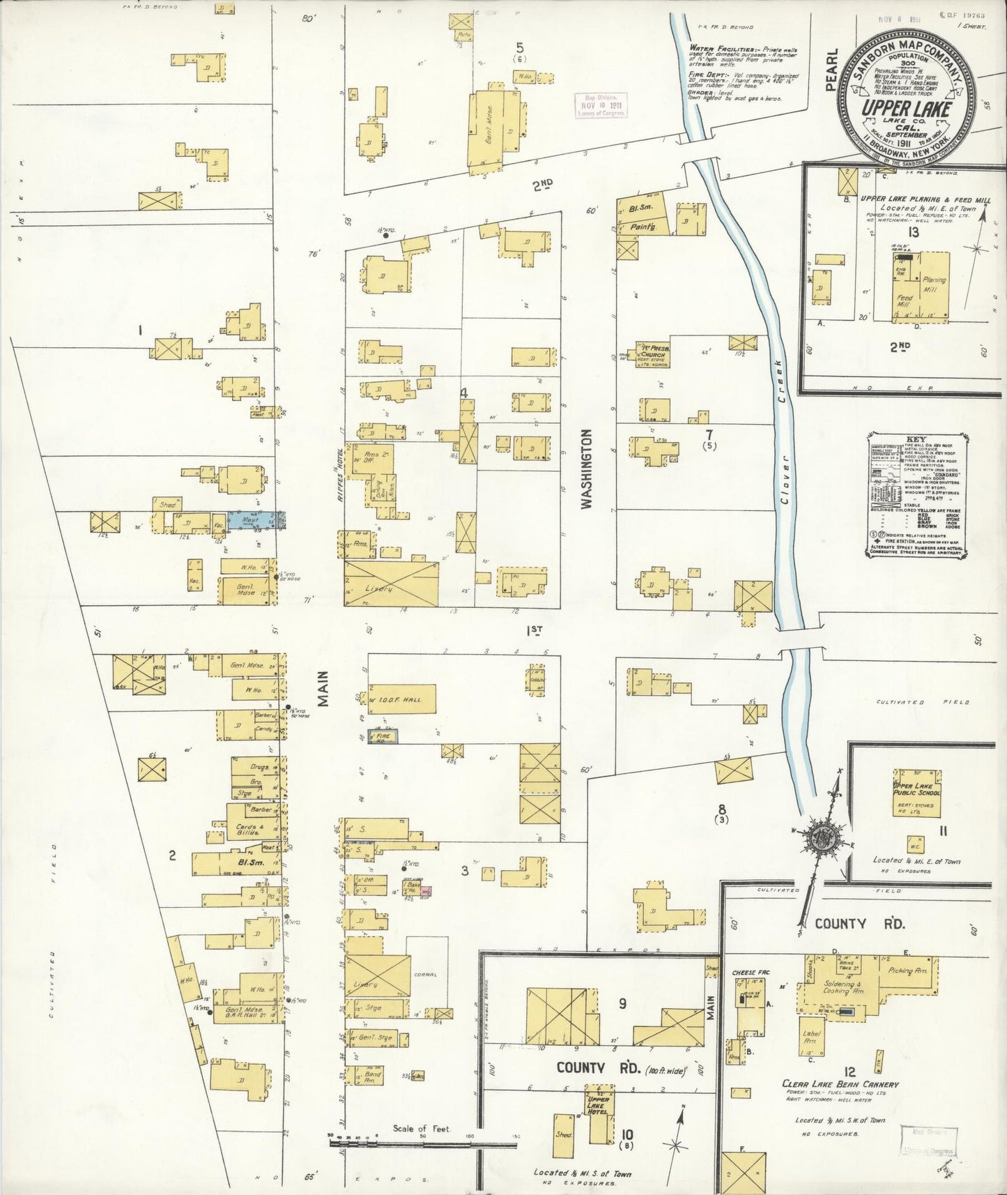 Sanborn Fire Insurance Map from Upper Lake, Lake County, California. (1911) – Historic Sanborn Fire Insurance Map Print