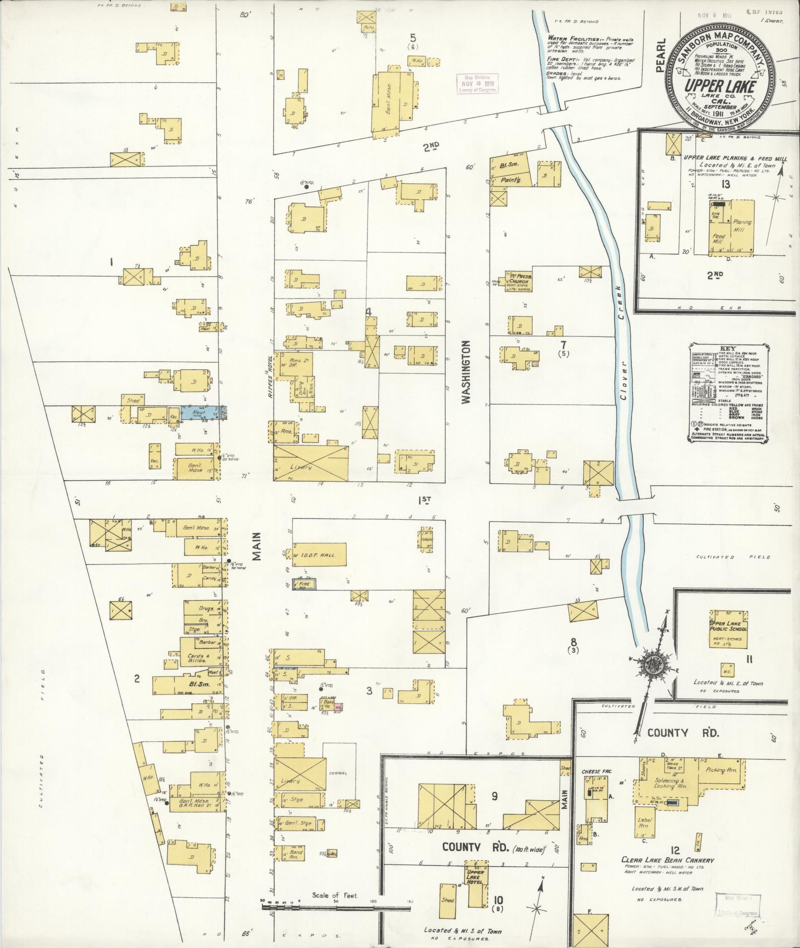 Sanborn Fire Insurance Map from Upper Lake, Lake County, California. (1911) – Historic Sanborn Fire Insurance Map Print