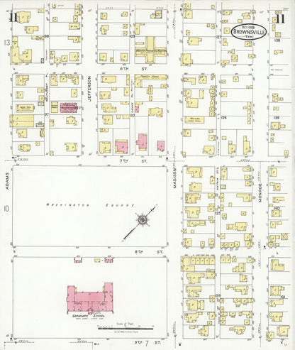 Sanborn Fire Insurance Map from Brownsville, Cameron County, Texas (1926), Sheet #0011 - Complete Map Set gallery image, historic Sanborn map, vintage wall art, Texas Texas