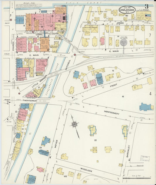 Sanborn Fire Insurance Map from Canajoharie, Montgomery County, New York (1915), Sheet #0003 - Historic Sanborn Fire Insurance Map Print, vintage old map wall art, antique decor, genealogy gift, New York New York map