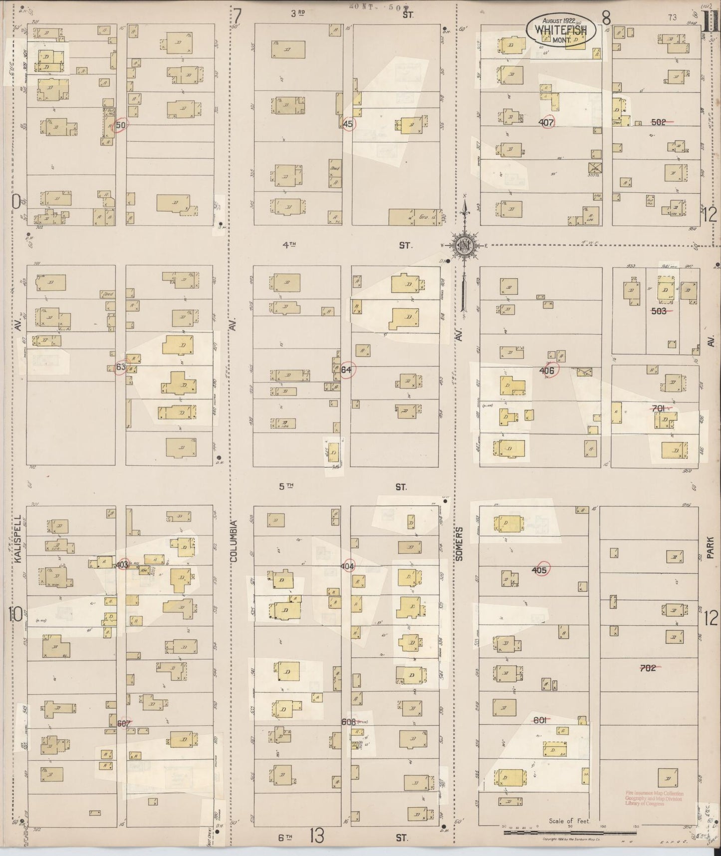 Sanborn Fire Insurance Map from Whitefish, Flathead County, Montana (1932), Sheet #0011 - Historic Sanborn Fire Insurance Map Print, vintage old map wall art, antique decor, genealogy gift, Montana Montana map