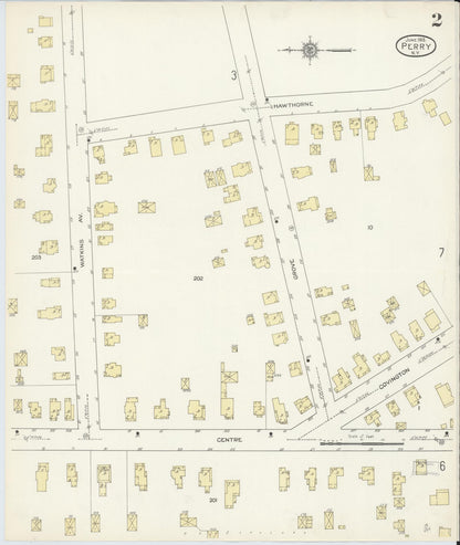 Sanborn Fire Insurance Map from Perry, Wyoming County, New York (1913), Sheet #0002 - Complete Map Set gallery image, historic Sanborn map, vintage wall art, Perry Wyoming