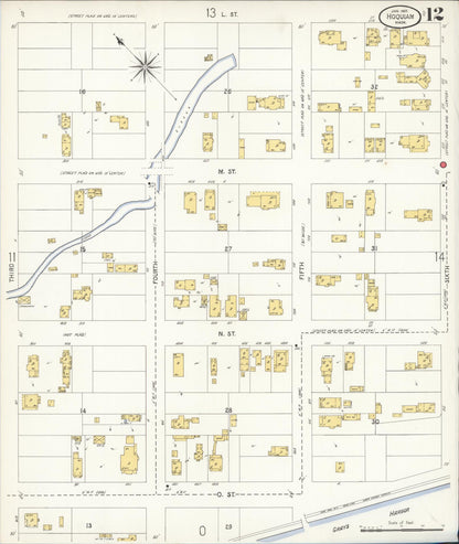 Sanborn Fire Insurance Map from Hoquiam, Grays Harbor County, Washington (1907), Sheet #0012 - Complete Map Set gallery image, historic Sanborn map, vintage wall art, Washington Washington