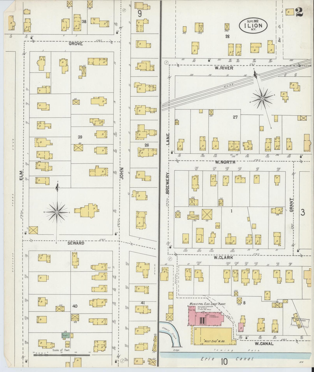 Sanborn Fire Insurance Map from Ilion, Herkimer County, New York (1902), Sheet #0002 - Complete Map Set gallery image, historic Sanborn map, vintage wall art, New York New York