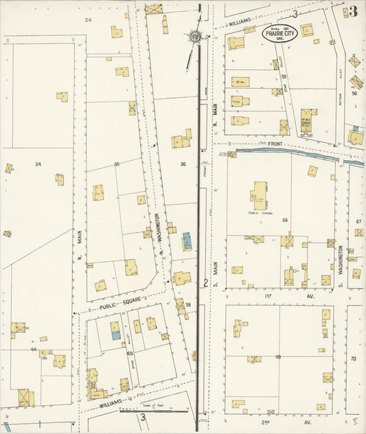 Sanborn Fire Insurance Map from Prairie City, Grant County, Oregon (1911), Sheet #0003 - Historic Sanborn Fire Insurance Map Print, vintage old map wall art, antique decor, genealogy gift, Oregon Oregon map