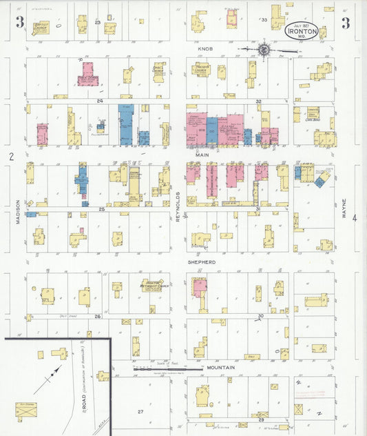 Sanborn Fire Insurance Map from Ironton, Iron County, Missouri (1927), Sheet #0003 - Historic Sanborn Fire Insurance Map Print, vintage old map wall art, antique decor, genealogy gift, Missouri Missouri map