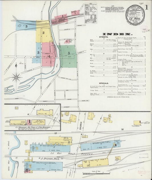 Sanborn Fire Insurance Map from Le Roy, Genesee County, New York. (1897) – Historic Sanborn Fire Insurance Map Print