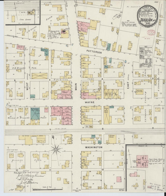 Sanborn Fire Insurance Map from Dunkirk, Hardin County, Ohio (1895), Sheet #0001 - Historic Sanborn Fire Insurance Map Print, vintage old map wall art, antique decor, genealogy gift, Ohio Ohio map