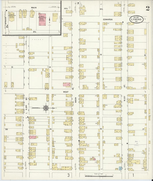 Sanborn Fire Insurance Map from Lykens, Dauphin County, Pennsylvania (1911), Sheet #0002 - Historic Sanborn Fire Insurance Map Print, vintage old map wall art, antique decor, genealogy gift, Pennsylvania Pennsylvania map