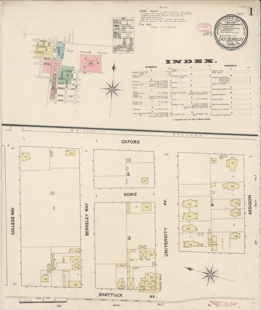 Sanborn Fire Insurance Map from East Berkeley, Alameda County, California. (1890) – Historic Sanborn Fire Insurance Map Print