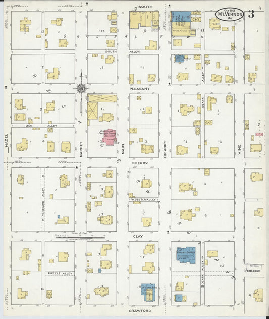 Sanborn Fire Insurance Map from Mount Vernon, Lawrence County, Missouri (1918), Sheet #0003 - Historic Sanborn Fire Insurance Map Print, vintage old map wall art, antique decor, genealogy gift, Missouri Missouri map