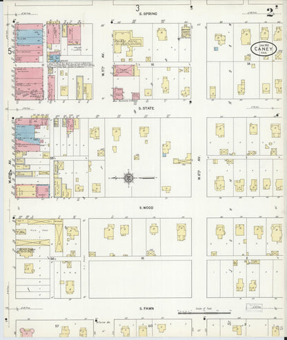 Sanborn Fire Insurance Map from Caney, Montgomery County, Kansas (1912), Sheet #0002 - Complete Map Set gallery image, historic Sanborn map, vintage wall art, Kansas Kansas