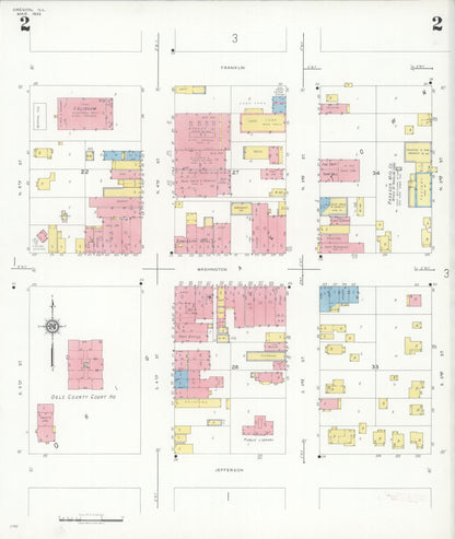 Sanborn Fire Insurance Map from Oregon, Ogle County, Illinois (1933), Sheet #0002 - Historic Sanborn Fire Insurance Map Print, vintage old map wall art, antique decor, genealogy gift, Illinois Illinois map