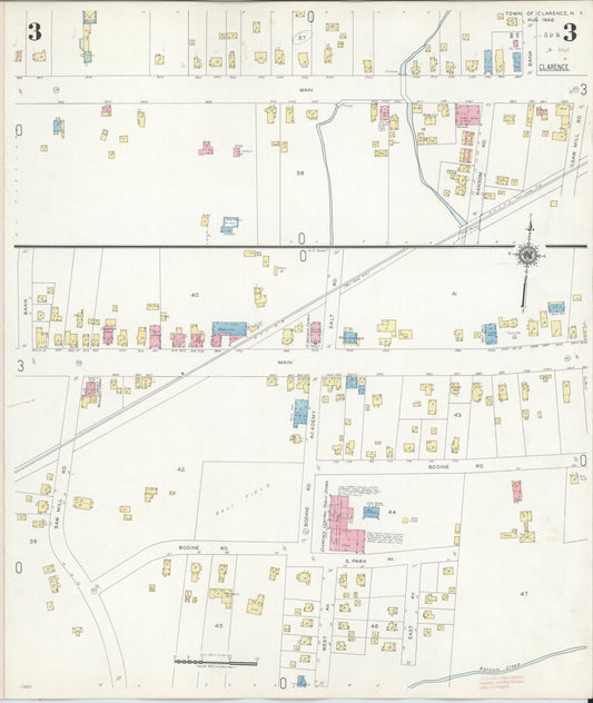 Sanborn Fire Insurance Map from Clarence, Erie County, New York (1946), Sheet #0003 - Historic Sanborn Fire Insurance Map Print, vintage old map wall art, antique decor, genealogy gift, New York New York map